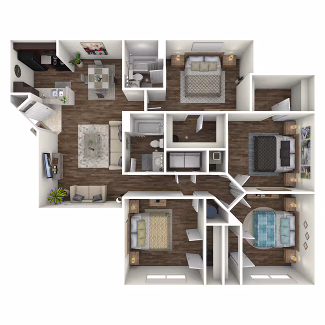 4 Bed 2 Bath floor plan